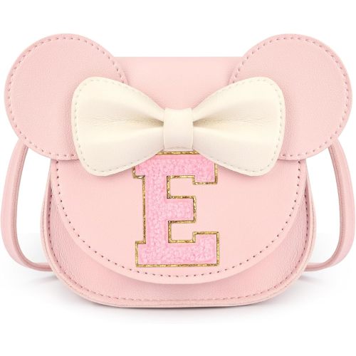 mibasies Toddler Purse Girl Gifts: Girls Birthday Gifts for 3-8 - Toys for Ages 2-4 Girls Mouse Ears Purse, Pink, Letter E