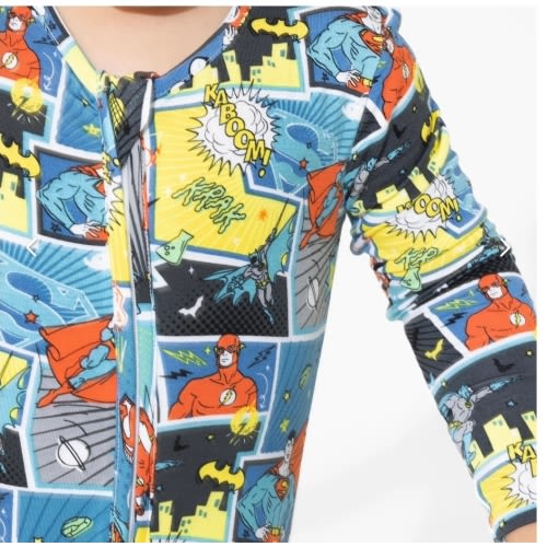 Justice League Heroes Bamboo Convertible Footie