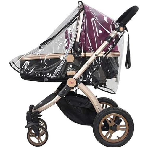 Baby Stroller Rain Cover, Universal Pram Accessory Front Opening Rain Cover PVC Transparent Wind Rain