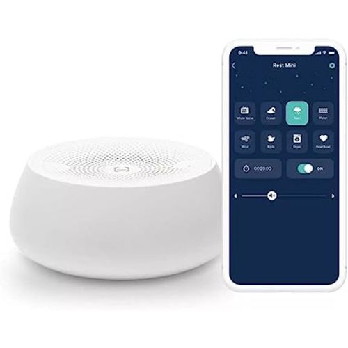 Hatch Rest Mini White Noise Smart Sound Machine for Babies and Kids I Baby Sleep Soother with 8 Soothing Sounds, Control remotely via app, Custom Timer