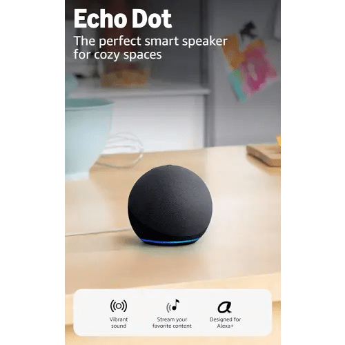 Amazon Echo Dot (newest model) - Vibrant sounding speaker, Designed for Alexa+, Great for bedrooms, dining rooms and offices, Charcoal