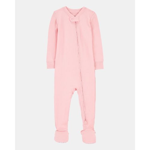 Baby Girl Solid PurelySoft Footie 1-Piece Pajamas - Pink | Carter's