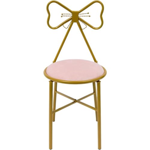 Modern Simple Dressing Table Makeup Chair with Stool Pink Vanity Velvet Chair