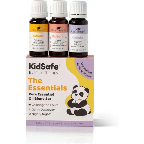 Plant Therapy KidSafe The Essentials Blend Set 100% Pure, Undiluted, Therapeutic Grade, KidSafe Essential Oils for Calming, Sleep, and Immune Support, 10 ml (1/3 oz) Each