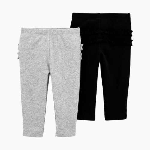 Carter's Cotton Pants (2 Pack) - Black/Grey, Nb