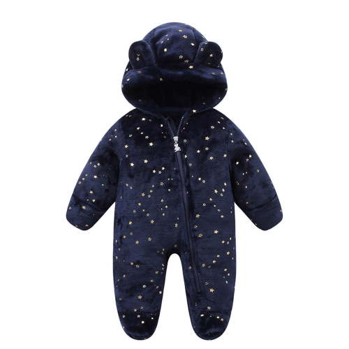 Baby Christmas Jumpsuit for 0 to 3 Months Snowsuit Warm Romper Blue 0 Months-3 Months