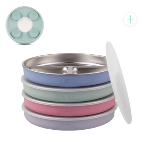 7.8" Stainless Steel Divided Plates with Suction Sleeve