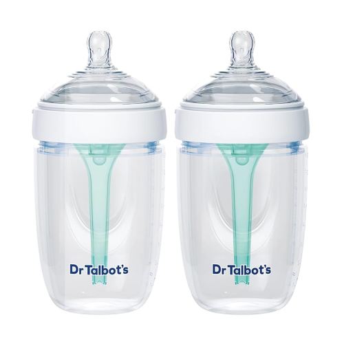 Dr. Talbot's Silicone Anti-Colic Bottles - (2-Pack) Self-Sterilizing Baby Bottles for Newborns - 8 oz - White