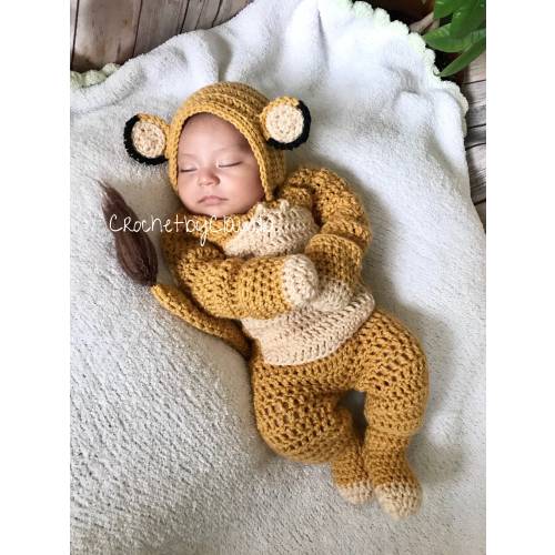 MADE TO ORDER/ Crochet Baby Lion PhotoProp Set/Lion costume/Newborn Costume/PhotoProp/ Handmade/