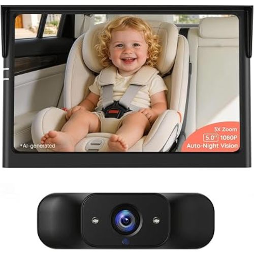BM1 Baby Car Camera, 5" 1080P Baby Car Monitor