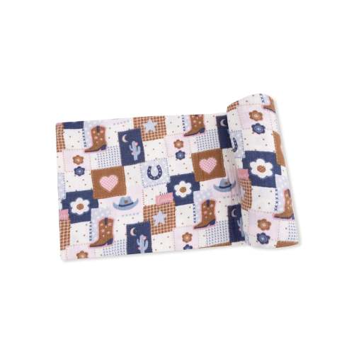 Patchwork Cowgirl Swaddle Blanket