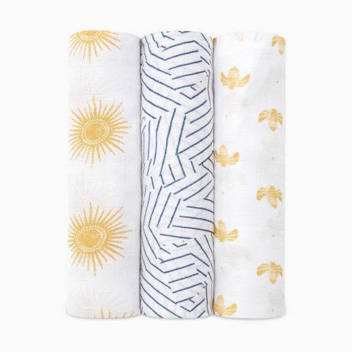 Aden + Anais Silky-Soft Swaddles 3-Pack - Golden Sun