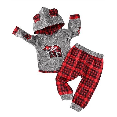 Toddler Baby Boy Clothes Infant Newborn Boy Outfit Long Sleeve Hoodie Sweatshirt Pants Fall Winter Clothes Set