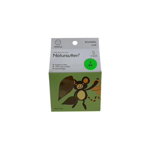 Natursutten Natural Rubber Original Pacifier 2 Pack, Round, Small (0-6mo)