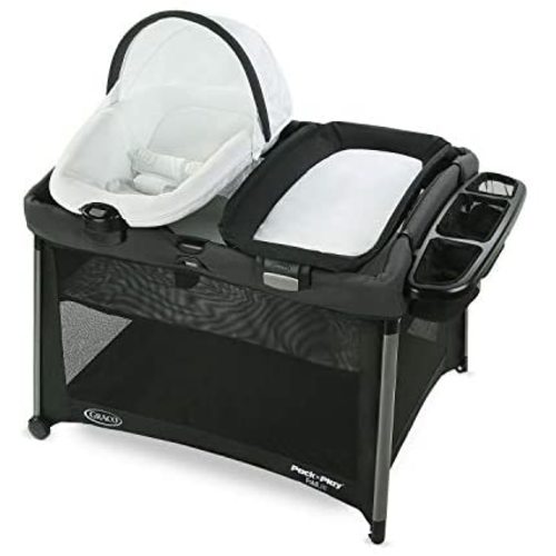 Graco Pack 'n Play FoldLite Playard | Lightweight Travel Pack 'n Play with Easy, Compact Fold, Sawyer , 36.5x28.5x30 Inch (Pack of 1)
