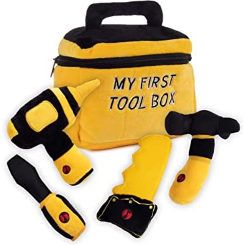 Talking Plush Set for Toddlers | Includes Cuddly Hammer, Handsaw, Screwdriver, Hand Drill, & Zippered Tool Box with Cool Sounds | Soft Plush Toys Made from Durable & Hypoallergenic Fabric