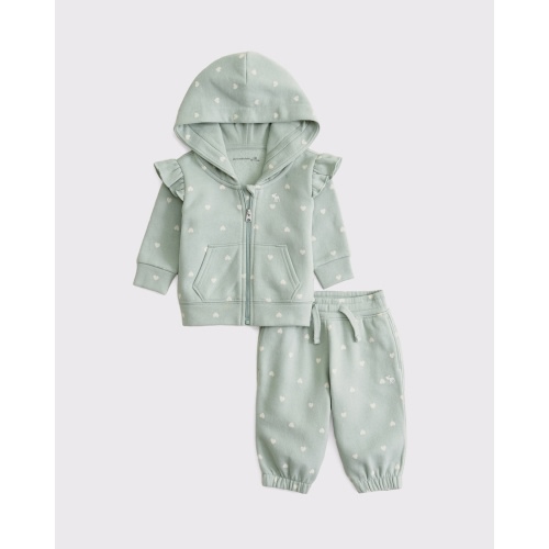 baby flutter sleeve icon full-zip hoodie set