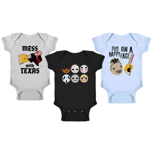 Set of 3 Bodysuits for Horror Fans Size 12M