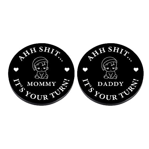 Valentine's Day Funny Baby Gift New Dad Mom Parents Decision Coin Gift for Dad Mom to be Pregnancy Gifts for First Time Mom Dad Daddy Mummy, Baby Shower Announcement, New Parents Gifts for Fathers Day
