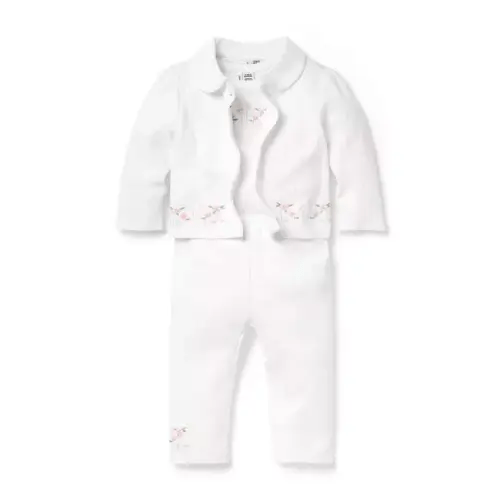 Baby White Baby Embroidered Floral 3-Piece Set by Janie and Jack