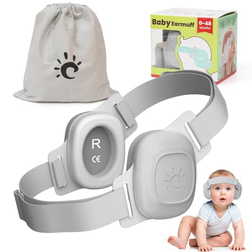 Baby Ear Muffs Noise Protection – Infant Headphones Noise 25dB Cancelling for Airplanes, Travel & Fireworks Toddler Hearing Protection 0-60 Months Baby Earphones | Soft & Adjustable Newborn Earmuffs