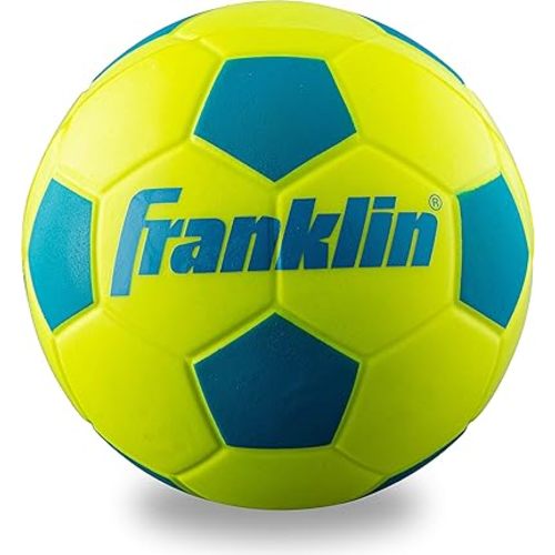 Franklin Sports Kids Foam Soccer Ball - Mini Soft Foam Youth Soccer Ball - Indoor + Outdoor Toy Soccer Ball for Kids - Probrite 6.5" Mini Foam Ball - Soft Backyard + Practice Toy Ball - Yellow