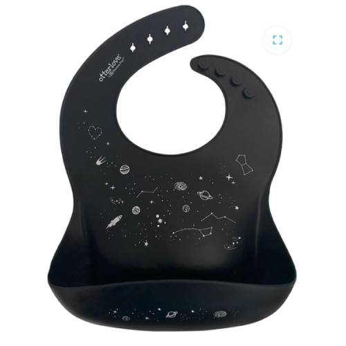 otterlove Silicone Bib - Black space print