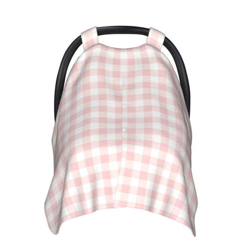 Car Seat Cover Baby - Pink Checkboard Breathable Infant Car Seat Cover for Baby Carseat, Lightweight Comfort Baby Essentials Must Haves Newborn Stuff for Girl Boy