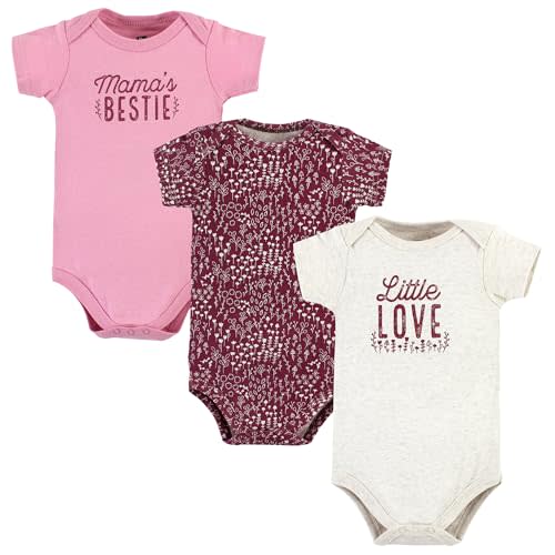 Hudson Baby Baby Girls' 3pc Cotton Bodysuits