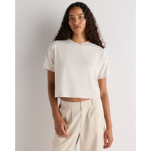 Flowknit Breeze Boxy Cropped Tee in White