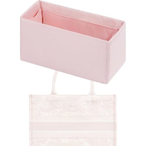 Silk Bag Organizer Fits Dior Booktote (Small, Pink)