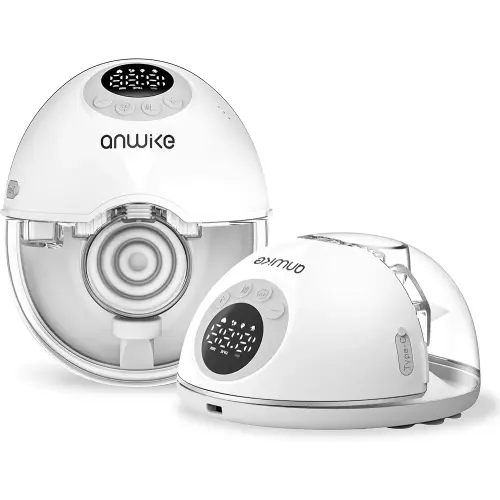 Hands Free Breast Pump MY-381 – Wearable Breastfeeding Pump, Rechargeable Electric Pump with Voice Prompts, 4 Modes & 12 Suction Levels – Portable, BPA-Free, Double Pack (White)