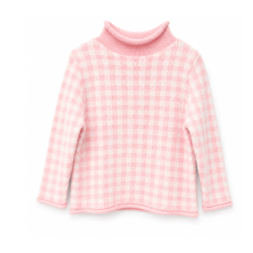 Hampton James Signature Rollneck Sweater - Pink Gingham (Fits TTS)