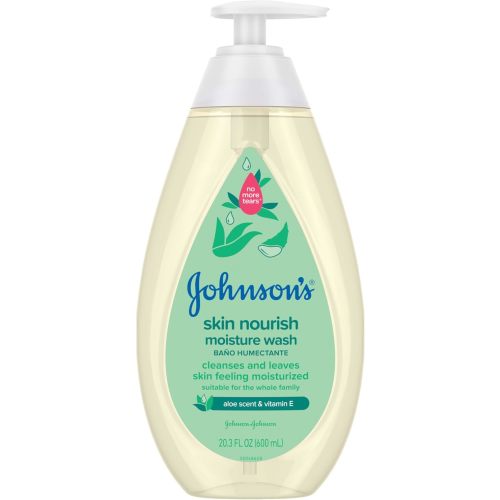Johnson's Baby Skin Nourishing Moisture Baby Body Wash with Shea & Cocoa Butter, Hypoallergenic & Tear Free Baby Bath Wash, Paraben-, Dye-, Sulfate & Phthalate-Free, 20.3 fl. oz
