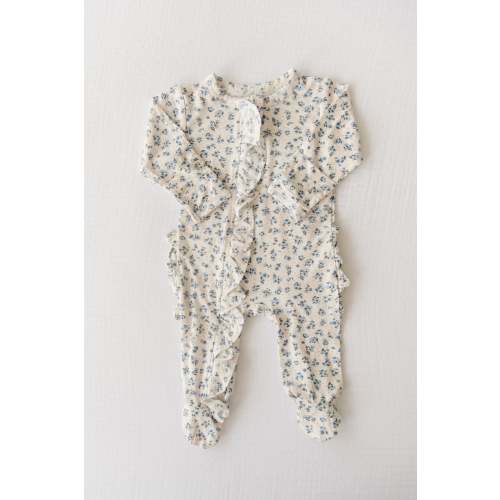 Blooming Blues Ruffled Footie