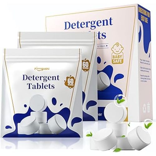 Detergent Washing Tablets 120pcs for Bottle Washer, Compatible With Momcozy, Baby Brezza, Papablic, Grownsy All Major Brands, Baby-Safe Cleaning, Great for Daily Use & Easy Refills