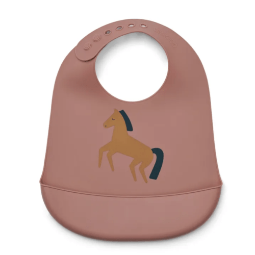 Liewood - Tilda silicone bibs - Set of 2 - Horses/Dark rosetta | Smallable