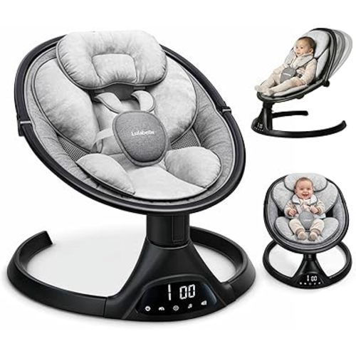 Lulabelle Baby Swings for Infants, 3-in-1 Infant Swing, 5 Sway Speeds | 10 Preset Lullabies & Bluetooth, Portable Newborn Swing for Home or Travel | Electric Baby Swing with Adjustable Height