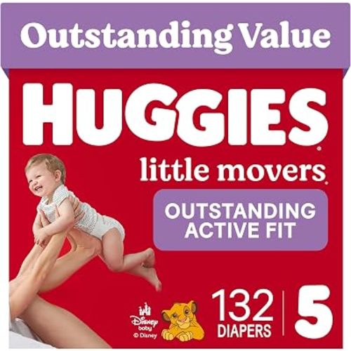 Huggies Little Movers Diapers Size 5, 132 Count (2 Packs of 66)