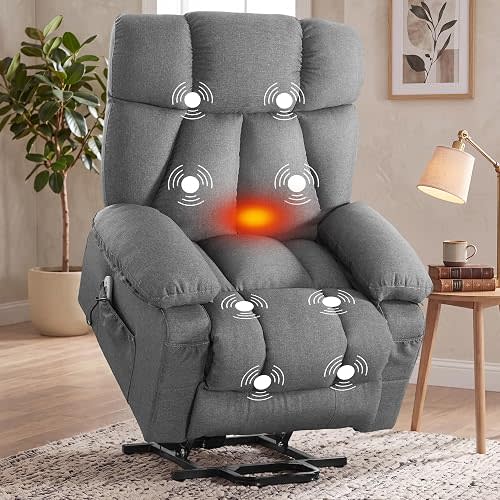 Power Lift Recliner Chair for Elderly with Massage and Heat for Living Room