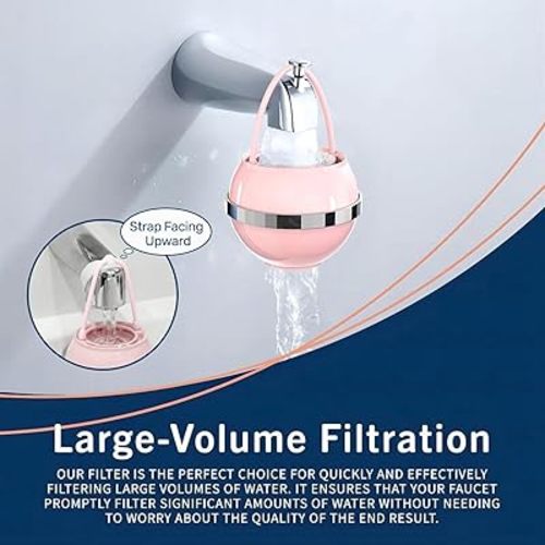 Bath Filter for Tub - Kinder Water Filter for Bathtub, Hard Water Softener to Remove Lead,Chlorine and Fluoride, Improve Skin, Hair and Nails Condition,Pink