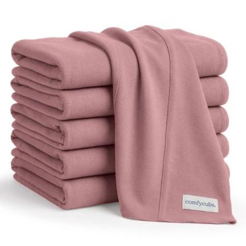 Comfy Cubs Baby Burp Cloths Set Pack of 6 - Large, 6-Layer, Ultra Absorbent Soft 100% Cotton for Infants - Mauve