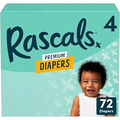 Rascals Premium Diaper (Size 4, 72 Count)