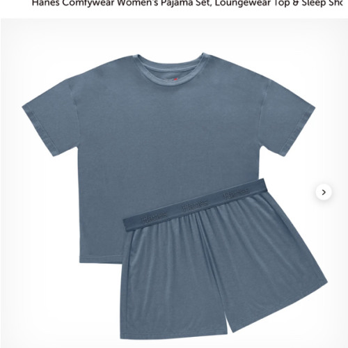 Hanes Comfywear Women's Pajama Set, Loungewear Top & Sleep Shorts