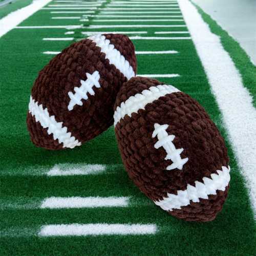 Crochet Football Plushie: Handmade Soft Baby Toy