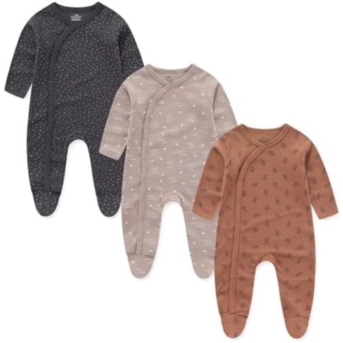 Kiddiezoom Baby Cotton Footed One-Piece Romper Multiple color combinations Jumpsuit Set For Newborn baby Pajamas