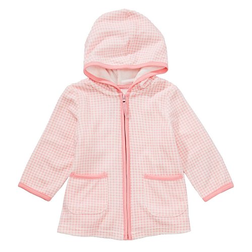 Little Me Baby Girls Long Sleeve Gingham Hooded Swimsuit Coverup