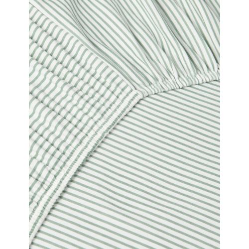 Little Bundle Cot Fitted Sheets, 2-Pack, Green Stripe