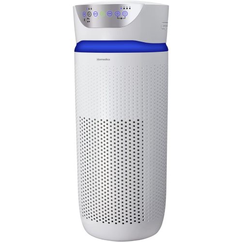 Homedics 5-in-1 UV-C Air Purifier - 360-Degree HEPA Filter for 1,593 Sq Ft, Extra Large Air Purifiers for Bedroom and Home, Essential Oil Pads, Built-In Timer, 5 Speed Settings for Large Rooms, White