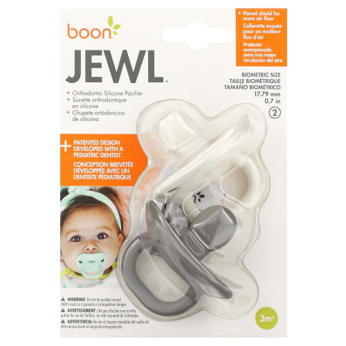 Boon Jewl, Orthodontic Pacifiers, 3 Months+, 2 Pack